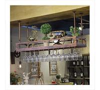 JZFOACHR Racks à vin Suspendus Porte-Bouteille à vin décor de Plafond étagères de Plats à vin flottants Storware Retro Home Decor (bronze-100x30cm)