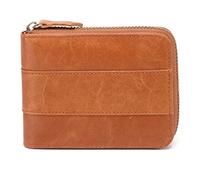 JZFOACHR Sac de Carte de Portefeuille Masculin Portefeuille en Cuir véritable rétro Porte-Carte Portefeuille Portefeuille à glissière mâle Portefeuille en Cuir Homme, Bagages (Marron)