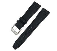 JZFOACHR Sangle de montre à feuilles de vache en nylon haute densité 20 mm 21 mm en cuir authentique en cuir verte Blue Watch Band Remplacer pour les accessoires de série