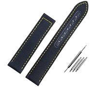 JZFOACHR Sangle de montre en toile tissée de 19 mm 20 mm pour Seamaster 300 AT150 en cuir en tissu nylon Aqua Terra 150 Black Black Watch Band