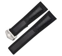 JZFOACHR Sangle en cuir authentique 22 mm pour tag Heuer F1 Watchband Red Stitches wristswatches Band Fold Backle Leather Watch Bracelet