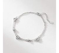 JZFOACHR SFashion Bracelet femmes Simple Double coeur forme rétro tempérament bijoux créatif mignon doux personnalité cadeau d'anniversaire