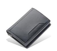 JZFOACHR Smart Wallet Auto-Flip Carte Holder PU Leather en Cuir en Aluminium Alliage CARDER Mini WALLLET CART SPERT ， A-10 * 7CM