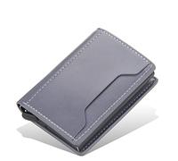 JZFOACHR Smart Wallet Auto-Flip Carte Holder PU Leather en Cuir en Aluminium Alliage CARDER Mini WALLLET CART SPERT ， A-10 * 7CM