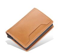 JZFOACHR Smart Wallet Auto-Flip PU Leather Aluminium Alloy Credit Min's Mini Wallet ， C-10 * 7CM