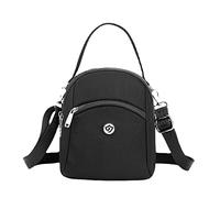JZFOACHR Smaux sacs à bandoulière pour femmes sac à main le portefeuille de téléphone portable en nylon avec une fermeture à glissière de 3 couches à 3 couches