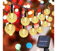 JZFOACHR Solar Crystal Ball Fairy Lights 20ft 30 LED Globe LED Imperpose Les lumières de Cordes extérieures étanches à énergie Solaire Solar Globe Fairy Stron