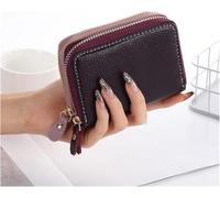 JZFOACHR Tenteurs de Cartes de Visite décontractés en Cuir Double Fermeture éclair pour Femmes Hommes Portefeuille Passeport Sac Case de Mode Unisexe, Bagages (A)
