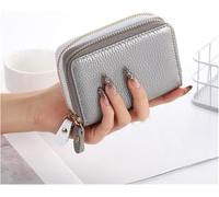 JZFOACHR Tenteurs de Cartes de Visite décontractés en Cuir Double Fermeture éclair pour Femmes Hommes Portefeuille Passeport Sac Case de Mode Unisexe, Bagages (A)