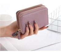 JZFOACHR Tenteurs de Cartes de Visite décontractés en Cuir Double Fermeture éclair pour Femmes Hommes Portefeuille Passeport Sac Case de Mode Unisexe, Bagages (A)