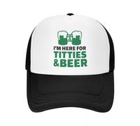 JZGESOM Citations drôles personnalisées Seins et bière Casquette de Baseball Protection Solaire Hommes Femme réglable Chapeau de Papa de Printemps