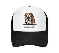 JZGESOM Custom Peeking Dog English Bulldog Casquette de Baseball Femmes Hommes Personnalisé Respirant Trucker Hat Outdoor Snapback Dad Chapeaux