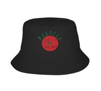 JZGESOM Maroc Drapeau Marocain Comté Seau Chapeau Pêcheur en Plein Air Caps pour Unisexe Tendance Vacances Visière Chapeaux Pliable DIY Cap