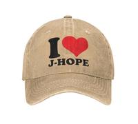 JZGESOM Mode J’Aime J-Hope Casquette de Baseball Unisexe Style Vieilli Coton Casquette de Soleil Extérieur Toutes Les Saisons Voyage Chapeaux Ajustables Casquette