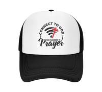 JZGESOM Personnalisé Se connecter À Dieu Trucker Chapeau Adulte Le Mot De Passe Est Prière Réglable Casquette De Baseball Femmes Hommes Protection Solaire Casquette De Camionneur