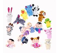 Jzhen 16 Pièces Marionnette à Doigt, Marionnettes À Doigts Différents de Style Famille et Animaux, Marionnettes Jouets Mignonnes pour Jeux, Spectacles, Écoles