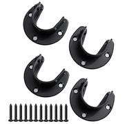 Jzhen 4pcs Support de Tringle en Forme de U, Support pour Rail à Linge avec Vis, Support de Barre de Penderie Armoire, pour Tringle de Placard, Support de Tringle à Rideau de Douche