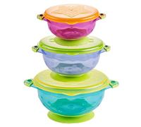 Jzhen Bol pour enfants, lot de 3 bols avec couvercle et ventouse, sans BPA