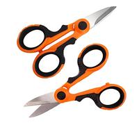 Jzhen Lot de 2 ciseaux de pêche, lames affûtées en acier inoxydable pour utilisation robuste et poignée en caoutchouc souple