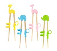 Jzhen Lot de 4 paires de baguettes pour enfants, bâtons d'entraînement, baguettes pour enfants, réutilisables, d'entraînement avec boîte de rangement transparente