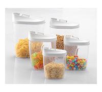 Jzhen Lot de 5 Boîte Alimentaire Hermétique Plastique Boite Verseuse Transparent pour des Réserves Sec