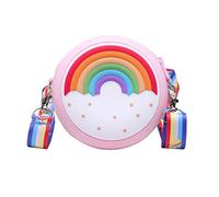 Jzhen Sacs à Bandoulière pourFilles, Sacs de Messager pour Filles, Sacs à Bandoulière Arc-en-Ciel Ronds, Bretelles Détachables, Adaptés aux Filles, Étudiants, Adultes