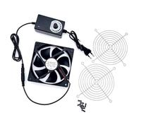 JZK 0.3A DC 12V Ventilateur refroidissement 12cm avec contrôle vitesse réglable, ventilateur sans balais avec grille métallique pour ventilateur pour animaux compagnie, machine à glace, 120x25mm