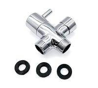 JZK 1/2 Pouce Vanne dérivation de bras douche 3 Voies séparateur pommeau douche laiton, G1/2 remplacement vanne dérivation douche métal avec rondelles caoutchouc, inverseur débit adaptateur douche