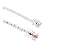 JZK 1.5m Blanc RJ11 vers RJ45 câble, cordon raccordement Ethernet, cordon raccordement téléphonique ADSL 6P4C vers 8P8C, rallonge réseau plate pour VoIP, fax, téléphone, ligne fixe, modem, routeur
