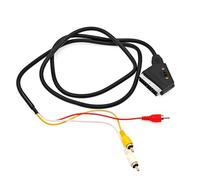 JZK 1,5M Câble adaptateur SCART vers 3 x RCA (jaune/blanc/rouge) mâle vers mâle, cordon de conversion audio/vidéo avec commutateur entrée/sortie, connecteur SCART vers AV composite pour TV, DVD