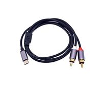 JZK 1 m USB C vers 2 RCA audio câble, adaptateur audio AUX type C vers RCA pour iPhone 15 pour Huawei pour Xiaomi Galaxy S24 S23 Ultra S22 S21 S20 amplificateur haut-parleur autoradio