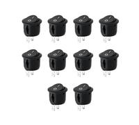 JZK 10 pièces AC 6 A 250 V 10 A 125 V SPST 2 broches Interrupteur à bascule KCD1, bouton marche/arrêt rond pour voiture, bateau, moto, caravane, usage domestique