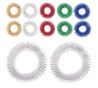 JZK 10 x Anneau de Massage des Doigts + 2 x Anneaux de Masseur de Poignet, Kit Anneaux de Massage Acupressure pour Ados, Adultes, Soins de Santé Body Massager