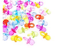 JZK 100 x Mini sucettes Acrylique, Accessoires Décoration Favors pour Baptême Douche de Bébé, coloré