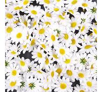 JZK 100x Lifelike artisanat blanc artificiel marguerite tissu fleurs têtes, La table de fête de mariage diffuse les confettis, accessoires de scrapbooking bricolage, décorations de cartes
