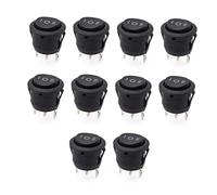 JZK 10PCS Noir KCD1-105 Interrupteur à bascule rond, SPDT 3 broches 3 positions ON/OFF/ON, AC 10A/125V 6A/250V, bouton d'alimentation pour voiture, équipement industriel, appareils électroménagers