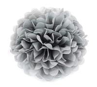 JZK 10pcs x 25 cm Gris Pompons Papier feston Décorations pour Mariage Anniversaire Baptême Communion Naissance Graduation Noël Halloween, Pom Pom pon pon pompom fête de jardin décorative