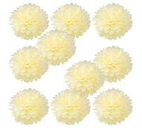 JZK 10pcs x 25 cm Jaune crème / ivoire Pompons Papier feston Décorations pour Mariage Anniversaire Baptême Communion Naissance Graduation Noël Halloween, Pom Pom pon pon fête de jardin décorative