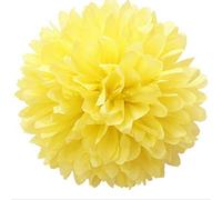 JZK 10pcs x 25 cm Jaune Pompons Papier feston Décorations pour Mariage Anniversaire Baptême Communion Naissance Graduation Noël Halloween, Pom Pom pon pon pompom fête de jardin décorative