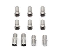 JZK 10X F connecteurs coupleur, câble coaxial d'antenne RG6 à micro-vis, connecteur antenne type F, adaptateur d'extension coaxial d'antenne TV pour décodeur satellite, câble d'antenne modem