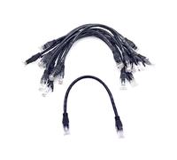 JZK 10x Noir Cat 6 Ethernet Câble, 30 cm10 Gbit/s, haut débit, connecteur RJ45 pour modem, routeur, ordinateur et ordinateur portable