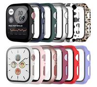 JZK 12 Morceaux de Couverture pour Apple Watch 7 41 mm, Coque Durcie avec Protection d'Écran en Verre, HD Anti-Rayures