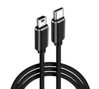 JZK 1M Câble USB C mâle vers mini USB tressé, cordon charge données USB pour appareil photo numérique, MP3/MP4, clavier contrôleur, disque dur, caméra tableau bord, rétroviseur voiture, microphone