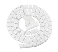 JZK 2.5cm x 1.5 Mètre Gaines de câbles électriques Blanc Gaine Spirale Flexible, kit de câble Rangement de Tube d'enroulement de câble TV PC, Gestion des câbles Cache Cable Gaine Souple Electrique