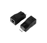 JZK 2 Pièces HDMI vers RJ45 rallonge jusqu'à 25 m, 1080p Câble réseau HDMI vers Ethernet Convertisseur Cat 5e/6 mâle vers Femelle Répéteur Adaptateur émetteur-récepteur pour HDTV, PS4, STB, DVD
