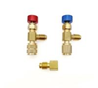 JZK 2 pièces R12 R22-1/4 mâle vers 1/4" femelle, R410-1/4 mâle vers 5/16" femelle adaptateur de valve de climatiseur, adaptateur de sécurité vanne à bille de contrôle de débit