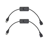 JZK 2 x Câble de commutation USB 30cm, interrupteur à bascule USB marche/arrêt, interrupteur d'alimentation USB, câble extension USB avec interrupteur ON OFF pour enregistreur conduite, lampe LED