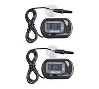 JZK 2 x Petit Thermomètre Numérique d'aquarium avec Ventouses & Sonde et Batterie, LCD Thermomètre d'Aquarium pour Aquarium Marin, Incubateur, Réservoir de Reptiles
