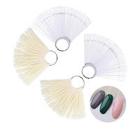 JZK 200 x Naturel et transparent faux ongles, fan affichage de couleur ongle, bâtons échantillon ongle avec anneau pour pratique de art des ongles et observation du vernis à ongles