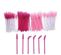 JZK 200 x Plastique jetable rose baguettes applicatrices de mascara brosses à cils pour extensions sourcils brosse à sourcils